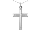 Sterling Silver Laser Designed Cross Pendant Necklace in  with Chain
